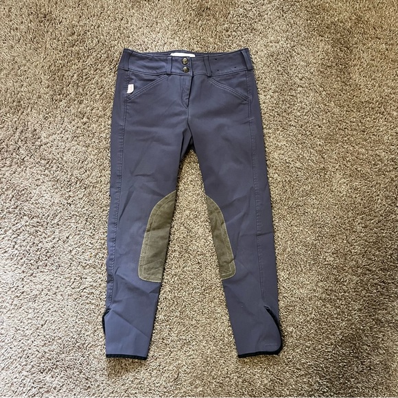 Girl’s Size 14 Purple Tailored Sportsman Knee Patch Horseback Riding Breeches - Picture 2 of 6